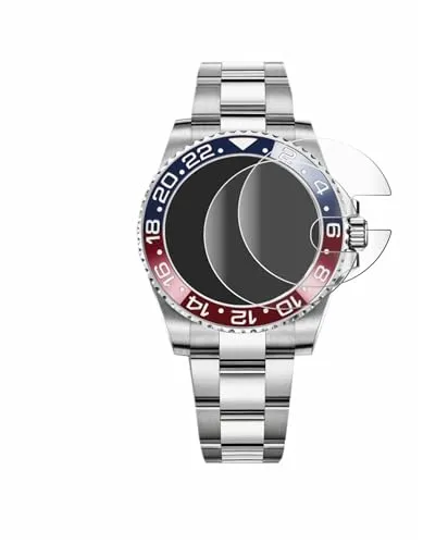 BROTECT 2 Stück Full-Cover Schutzfolie für Rolex GMT-Master II Full-Screen Displayschutz-Folie [3D Curved, Anti-Fingerprint, Kristall-Klar]