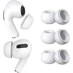 MMOBIEL 3 Paar Ersatz-Ohrstöpsel für AirPods Pro - Silikon Ohrstöpsel Spitzen S – Weiß - Weiß