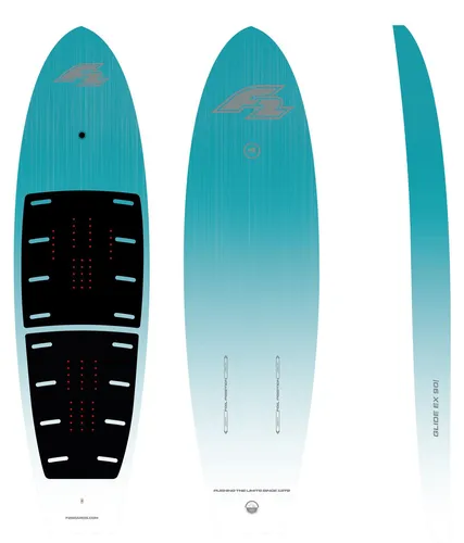 F2 Foil Board Glide Explorer 100 l Türkis 2024/25 - Unisex Foil Board für Foiling und Wing, mit 100 l Volumen und herausragender Stabilität für Downwind-Abenteuer.