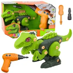 Leantoys Dinosaurier grün verdrehen – Kreatives Lernspielzeug - Kreatives Dinosaurier-Drehset für kleine Bastler. Mit einem Kinderbohrer zusammenbaubar, fördert es manuelle Fähigkeiten und Konzentration. Ideal für fantasievolles Spiel und Lernen!