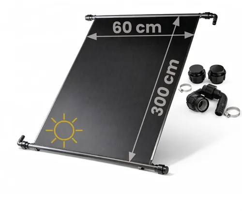 HAF Pool-Solarkollektor 300x60cm - Effiziente Solarheizung für Pools - Genießen Sie Ihre Poolsaison verlängert mit dem HAF Solarkollektor! Er erwärmt bis zu 10m³ Wasser um bis zu 6°C, ganz ohne Strom. Einfach anschließen und die Sonne für sich arbeiten lassen!