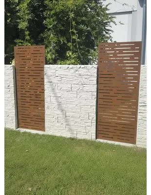 Sichtschutzwand floraworld Querstreifen Corten 90 x 180 cm rost - Braun - Eleganter Sichtschutz aus Cortenstahl mit präzisen Schlitzen für stilvolle Gartengestaltung. Wetterfest, robust und nahezu wartungsfrei – ideal für eine harmonische Atmosphäre in Ihrem Außenbereich.