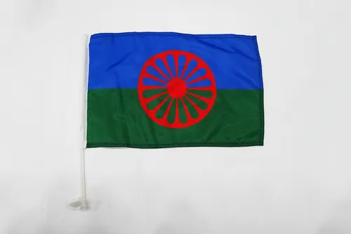 Drapeau de voiture Gypsi 45x30cm - Carflag Rom - Tzigane – gitan - voyageur 30 x