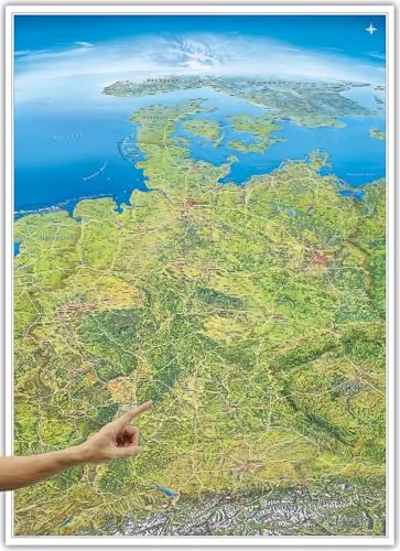 Panoramakarte Deutschland Poster einseitig laminiert