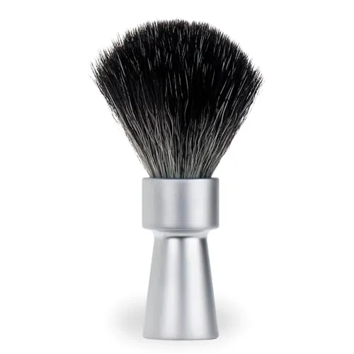 MERKUR Rasierpinsel 1100 | Black Fibre, Synthetikhaar | Mattchrom | Vegan | Aluminium Griffstück | Made in Germany