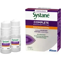 Systane COMPLETE Konservierungsmittelfrei 2X10 ml - Zubehör für Kontaktlinsen - Konservierungsmittelfreie Augentropfen für langanhaltende Befeuchtung und Linderung bei trockenen Augen.