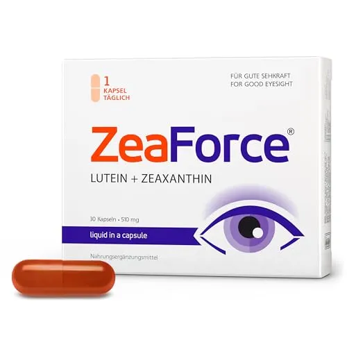 ZeaForce – Optimale Sehkraft mit nur 1 Kapsel/Tag - Medikamente bei Augenbeschwerden mit hochkonzentrierter, flüssiger Formel für maximale Aufnahme und Bioverfügbarkeit – ideal für die Gesundheit der Augen, besonders für Personen 50+.