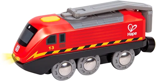 Hape Spielzeug-Eisenbahn E3761 - 1-tlg. Holzeisenbahn mit Kurbelantrieb, fördert die Kreativität und Motorik ab 3 Jahren