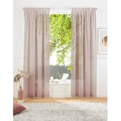 LeGer Home Vorhang Lanea (1 St), halbtransparent, Leinenoptik, verschiedene Größen beige 135 cm x 175 cm - Eleganter halbtransparenter Vorhang aus Leinenoptik mit Multifunktionsband. Ideal zur stilvollen Raumgestaltung und für eine angenehme Lichtatmosphäre.