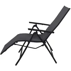 VILLANA Sylvania Relaxsessel, anthrazit/grau, Alu/Textilene, 67 x 58 x 110 cm, klappbar