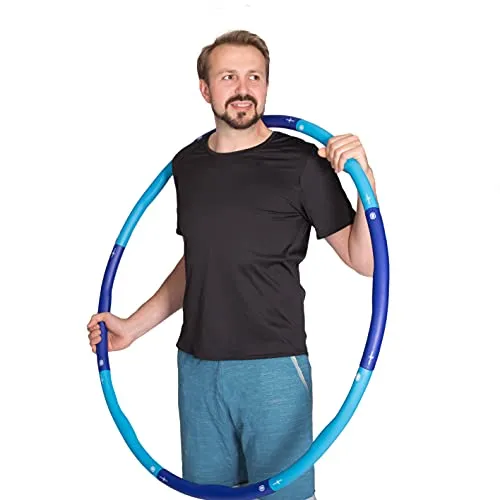 HOOPOMANIA Might Hoop 2 kg – Hula Hoop Reifen für Männer und Frauen - Fitnessreifen für Erwachsene, ideal zum Abnehmen und Straffen von Problemzonen. Mit 2 kg Gewicht verbrennt man bis zu 900 Kalorien pro Stunde und trainiert bequem zu Hause.