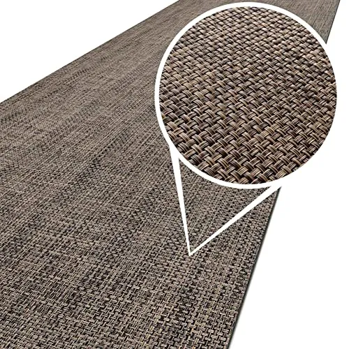 ANRO Wasserfester Läufer für Innen- und Außenbereich – 220 x 50 cm - Vielseitiger, pflegeleichter Teppich für Balkon, Terrasse und Innenräume. Rutschfeste Unterseite und abwaschbare Oberfläche sorgen für Sicherheit und einfache Reinigung.