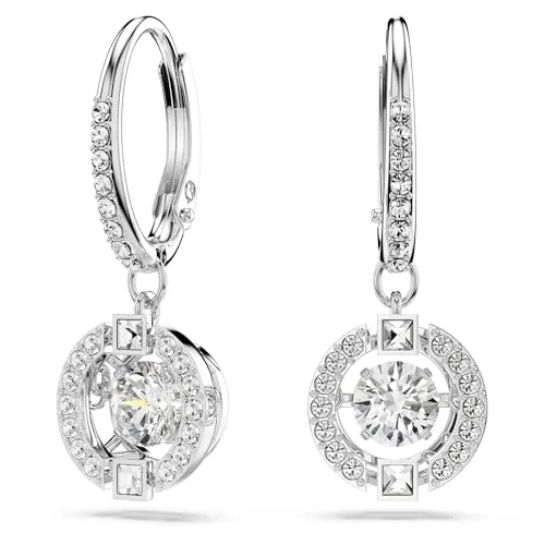 Swarovski Sparkling Dance Ohrringe - Rhodiniert, weiße Kristalle für glamouröse Akzente und pure Eleganz