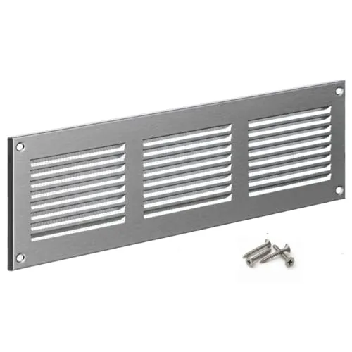Steinberg14 Lüftungsgitter 300x100 mm - Edelstahl Metall Belüftungsgitter mit Insektenschutz - Abluftgitter für Wand und Decke - Lüftungsabdeckung für Innen und Außen - Insektenschutzgitter