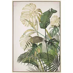 Bild Plants Leinwanddruck, klassischer Stil, Grün mit MDF-Rahmen, Hochformat 60x90 cm