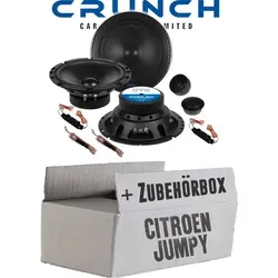 Crunch GTS6.2C Lautsprecher Boxen - 16,5cm 2-Wege System für Citroen Jumpy - Hochwertiges Lautsprechereinbauset für Citroen Jumpy mit 16cm 2-Wege Lautsprechern. Die flachen GTS6.2C bieten beeindruckenden Klang und einfache Installation dank kompakter Kabelweichen.