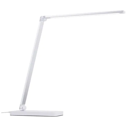 Lightbox LED Tischlampe mit Wireless Charging & Touchdimmer - Moderne 38 cm LED Schreibtischleuchte mit 3-Stufen-Touchdimmer für individuelle Helligkeitseinstellungen. Die integrierte Induktionsladefläche ermöglicht kabelloses Laden kompatibler Geräte. Ideal für Büro und Zuhause.