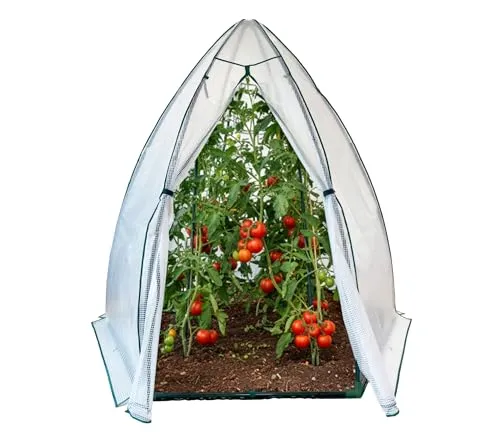 Westmann Foliengewächshaus Minze Weiß 200x200x200 cm - Gewächshaus mit schnellem Aufbau und optimalem Schutz für Pflanzen, ideal für jede Jahreszeit.