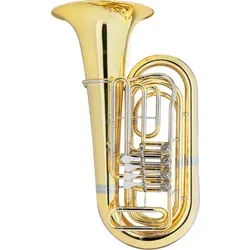 Classic Cantabile Brass T-180 3/4 Bb Tuba - Blechblasinstrumente mit 4 Ventilen, Neusilber Innen- und Außenzügen, ideal für Einsteiger und Fortgeschrittene, kompakte Bauweise für leichten Transport.