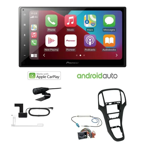 Pioneer Autoradio mit Apple CarPlay für Opel Astra J ab 2009 - Modernes 2-DIN Autoradio mit Bluetooth, USB und DAB. Perfekt für Opel Astra J – inklusive Kfzspezifischem Einbauset. Genießen Sie hochwertige Audioformate und eine anpassbare Tastenbeleuchtung.