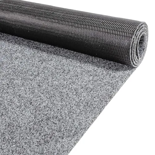ANRO Teppich Läufer Schmutzfangmatte Sauberlaufmatte Fußmatte Indoor Outdoor Flur Eingang Oskar 100 x 80 cm Grau