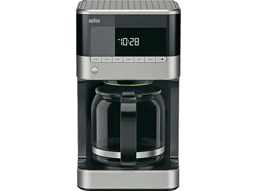 BRAUN PurAroma 7 KF 7120 Kaffeemaschine Edelstahl Schwarz - 12-Tassen-AromaCarafe mit OptiBrewSystem für maximalen Kaffeegenuss und individuelle Kaffeestärke