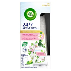 AIRWICK Duftspender 24/7 ACTIVE FRESH blumig 228 ml, 1 Set - Raumerfrischer mit automatischer Duftverteilung, sorgt für kontinuierliche Frische mit JASMINBLÜTE-Duft und neutralisiert unangenehme Gerüche.