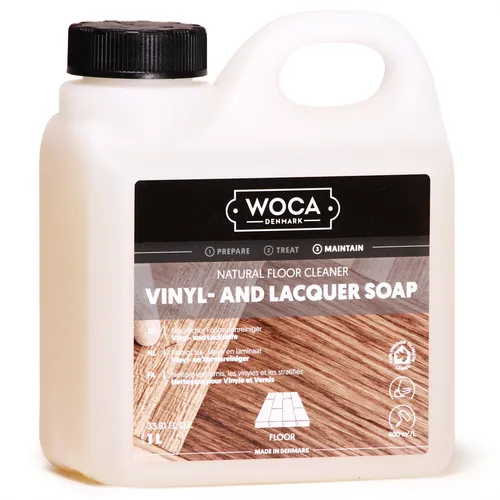 WOCA Master Cleaner - Vinyl- und Lackseife 1 Liter - Hochwertiger Bodenreiniger für die schonende Pflege von Vinyl- und lackierten Oberflächen. Effektiv gegen Schmutz und erhält die Optik Ihrer Böden.