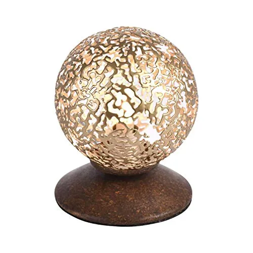 Paul Neuhaus GRETA 4031-48 Tischlampe LED - Stilvolle Tischlampe aus Stahl in Rost- und Goldtönen, 13 cm hoch, mit Schnurschalter und geeignet für G9 Leuchtmittel – perfektes Ambiente für Ihr Zuhause.