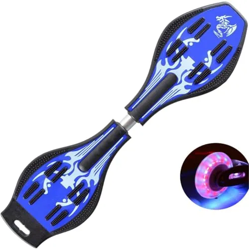 ERNAN Waveboard- Compact Lightweight Caster Board Kids/Teens. Waveboard Kinder Street Surfen Caster Torsion Skateboard Double Decks Casterboards Mit LED Leuchtrollen