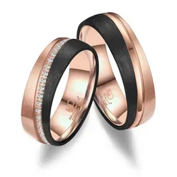 MARRYA Partnerring Carbon Ringe Trauringe Eheringe Partnerringe schwarz 54