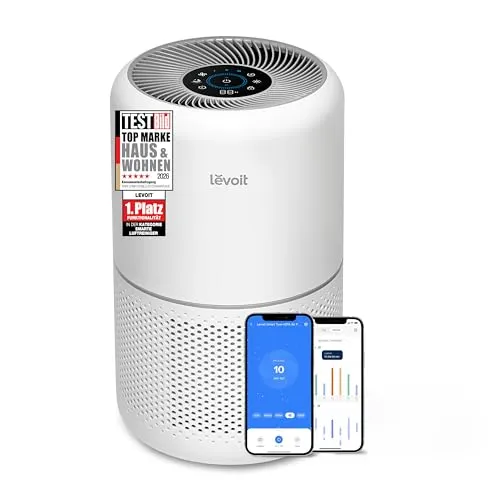 LEVOIT Core 300S Luftreiniger - HEPA Filter gegen 99,97% Allergene, CADR 240m³/h, ideal für Schlafzimmer mit 22dB Schlafmodus und App-Steuerung