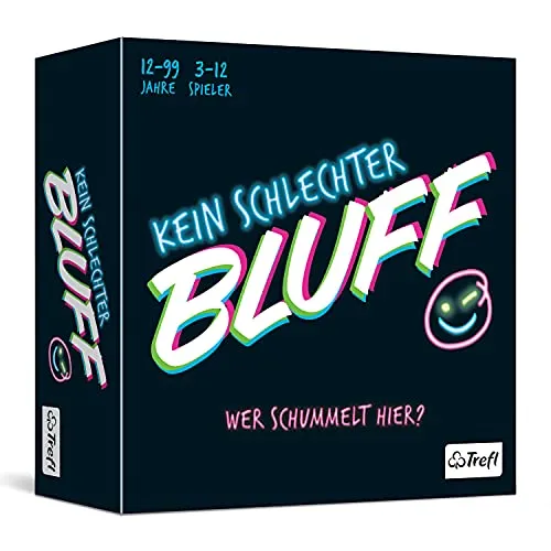 Trefl Kein Schlechter Bluff - Gesellschaftsspiel für Partys - Spannendes Bluffspiel für bis zu 12 Spieler ab 12 Jahren! Enthält 300 Fragen und fördert den Spaß mit Freunden und Familie.