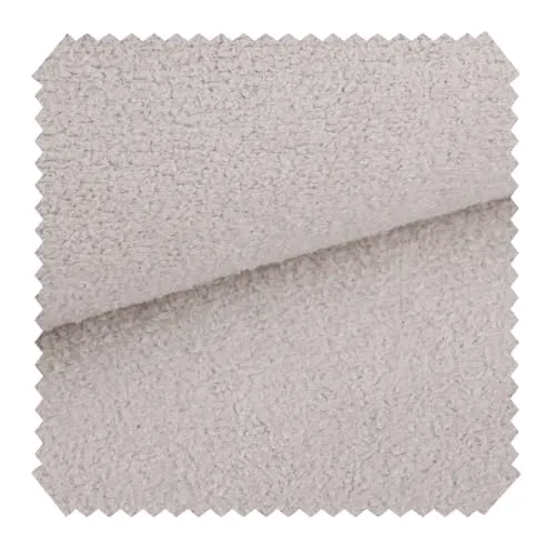 novely® exquisit DOLORES Robuster Bouclé-Stoff - Gemütlicher Polsterstoff - Schwer Entzündbarer Möbelstoff - Pflegeleichte Meterware 1lfm | Farbe: 01 Altweiß