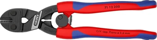 KNIPEX® CoBolt® Kompakt-Bolzenschneider 200mm - Schneidwerkzeuge, induktiv gehärtete Schneiden für höchste Präzision und Schneidleistung bis 6mm Draht, ergonomischer Griff für komfortables Arbeiten.