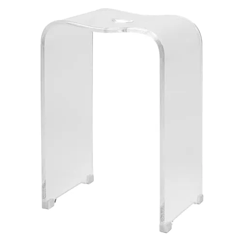 bremermann Badhocker, Duschhocker Acryl - Ergonomisch und belastbar bis 130 kg - Badezimmerhocker aus hochwertigem, pflegeleichtem Acryl, ergonomisch geformt mit Griffmulde für einfachen Transport. Ideal für Dusche und Körperpflege, rutschfest und stylisch.