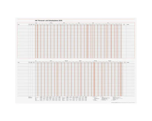 rido ide Jahresplaner Jahresplaner Personal- und Urlaubsplaner 86x61cm 2026.