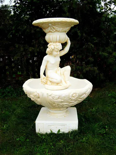 JVmoebel Gartenbrunnen Zierbrunnen aus Steinguss mit beruhigenden Plätschergeräuschen, (Artikel 1013), Made in Europa