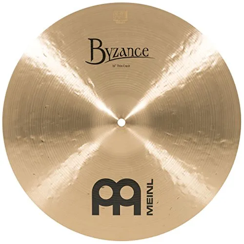 Meinl Cymbals Byzance Traditional Crash Thin 16 Zoll – Hochwertiges Schlagzeug Becken - Handgehämmertes 16 Zoll Crash aus B20 Bronze für einen tiefen, kontrollierten Klang. Leicht und responsiv, ideal für Musiker, die sowohl Zartheit als auch Kraft suchen.