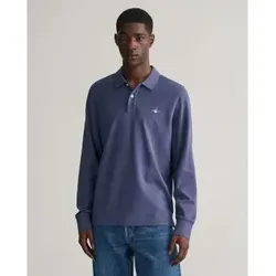 Gant Herren Reg Shield Pique Rugger Polohemd - Dark Jeansblue Melange, XXL EU - Poloshirt für Herren mit normaler Passform, aus hochwertigem Material und grafischer Gant-Stickerei auf der Brust für einen stilvollen Look.