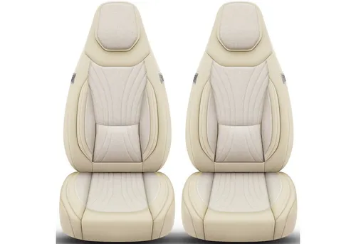 BREMER SITZBEZÜGE Autositzbezug für Adria Coral Adriatik Silver (C5) - Beige, Set für Fahrer & Beifahrer - Autositzbezüge aus langlebigem Leinenstoff & Polyester, atmungsaktiv und für Sitzheizungen geeignet. Schützen Sie Ihre Wohnmobilsitze stilvoll und komfortabel.