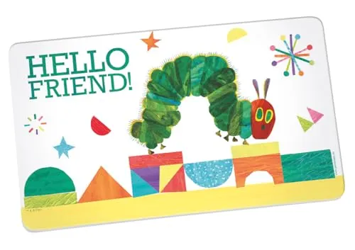 Frühstücksbrettchen Raupe Nimmersatt Hello Friend, Brotbrett, Frühstücksbrett, Brett, Brettchen, Frühstück, Abendbrot, Melamin, Mehrfarbig, 23,5 x 14,5cm