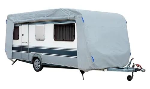 Abdeckplane für Wohnwagen oder Wohnmobile XXL 730 x 250 x 220 cm - Caravan-Zubehör, 3-Schicht-Verbundsystem, UV-beständig, schimmelresistent und reißfest für optimalen Schutz.