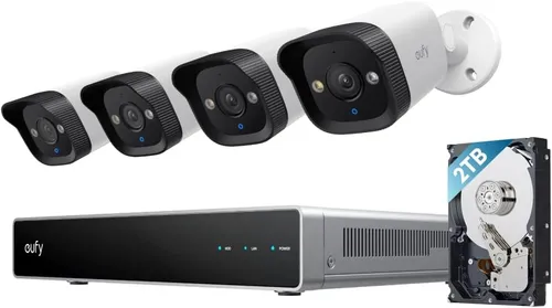 eufy PoE NVR Security System S4 mit 4K Kameras - Überwachungs-NVR-Set mit 4K Turrent- und Bullet-PTZ-Kameras, KI Auto-Framing & Tracking für lückenlose Sicherheit und smarte Videosuche.