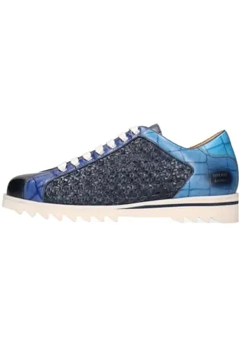 Melvin & Hamilton Herren Sneakers Hadrian 4 Blau 41 - Stylische Herren Sneakers aus vegetabil gegerbtem Kalbsleder, mit flachen 3,5 cm Absätzen und runder Spitze. Perfekt für den Alltag mit einer robusten Gummisohle für hohen Tragekomfort.