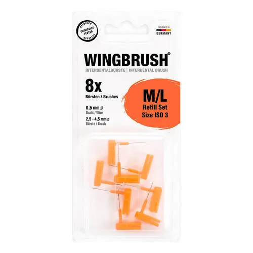 Wingbrush Refill-Set Interdentalbürste Iso 3 med. / large Zahnbürste 8 St