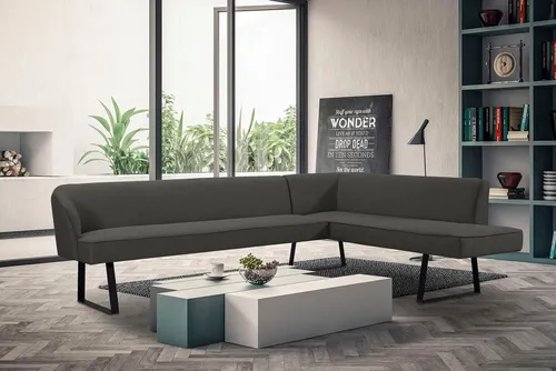 exxpo - sofa fashion Eckbank Americano - Eckbank in modernem Design mit hochwertiger Verarbeitung, Keder und Metallfüßen. Wähle aus verschiedenen Bezügen für deinen individuellen Stil und genieße hohen Sitzkomfort.