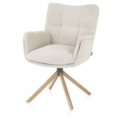 Henders & Hazel Juna Armlehnstuhl drehbar Stoff Livigno 2er Set - Esszimmerstühle mit drehbarem Sitz für mehr Bewegungsfreiheit, elegantes Design und hohen Komfort – ideal für gesellige Runden oder das Home Office.