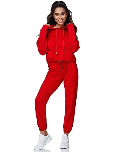 Tazzio Jogginganzug F200 - Rot XL - Trainingsbekleidung, komfortabler Trainingsanzug SET aus Jogginghose & Hoodie, ideal für Sport und Freizeit.