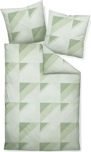 Janine Design Mako-Satin Bettwäsche-Garnitur J.D. 87065 - Hochwertige Bettwäsche aus 100% Baumwolle in malachitgrün, inklusive 1 Bettbezug (200x200 cm) und 2 Kopfkissenbezüge (80x80 cm). Atmungsaktiv und pflegeleicht, waschbar bis 60°C und trocknergeeignet.